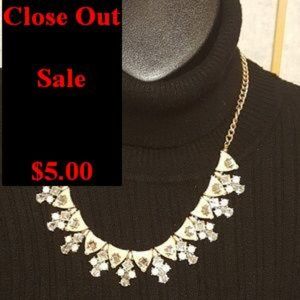 Vintage-look Rhinestone & Opal-look Necklace